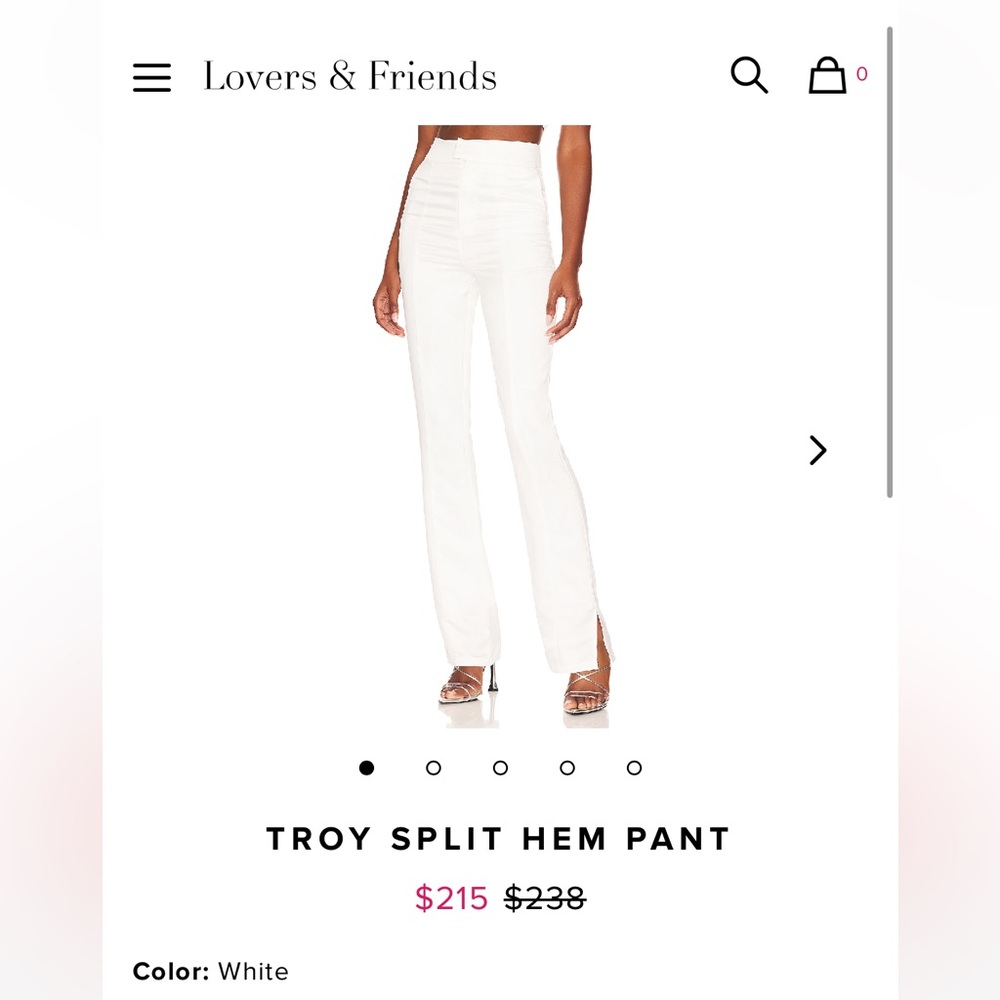 TROY SPLIT HEM PANT, Lovers and Friends, size XS